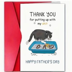 NWT Fathers Day Card Cat Dad Card Funny Humorous Card